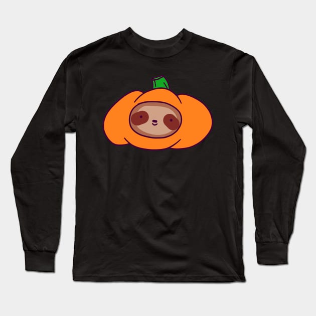 Sloth Face Pumpkin Long Sleeve T-Shirt by saradaboru